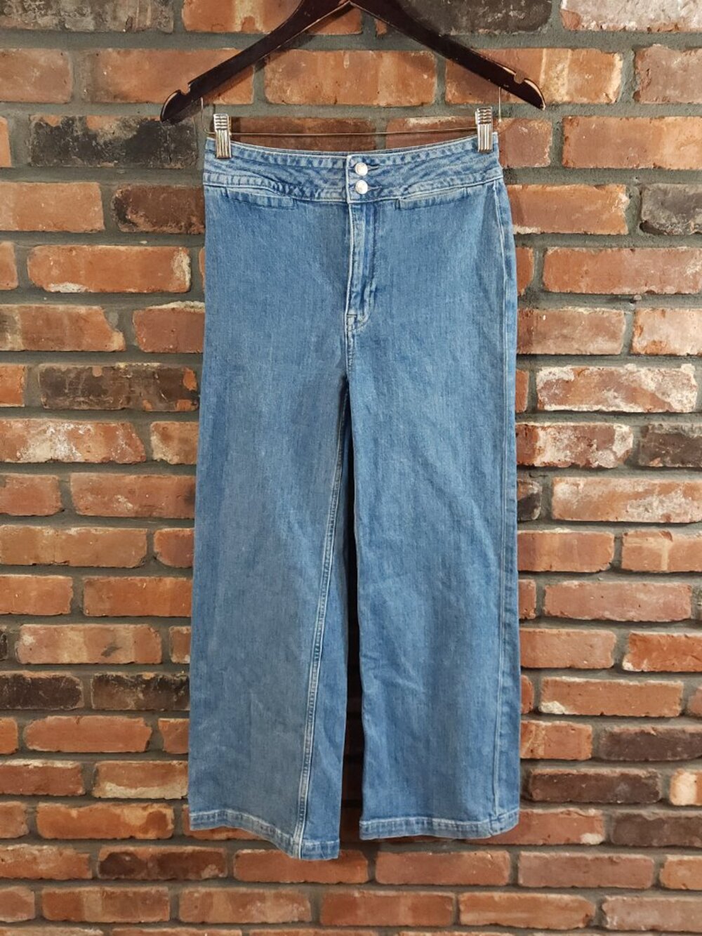 Point Sur High Rise Wide Leg Eco Jean in Bright Ocean Wash Nautical Women's 25 - Picture 5 of 9